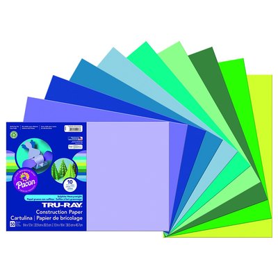 Cool colors sulphite construction paper for marbling