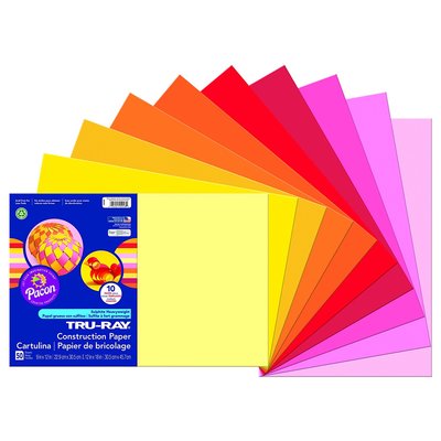 Warm colors sulphite construction paper for marbling
