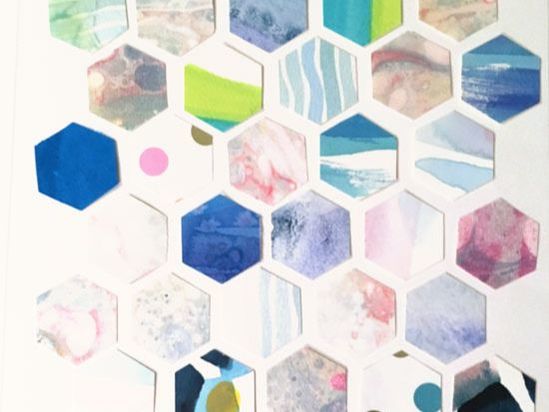 hexagon collage shapes