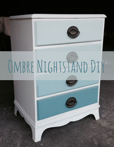 Ombre Nightstand DIY in Blue Lagoon paint