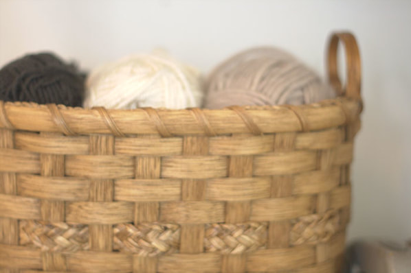 Handmade basket of yarn