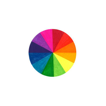 Graphic color wheel collage
