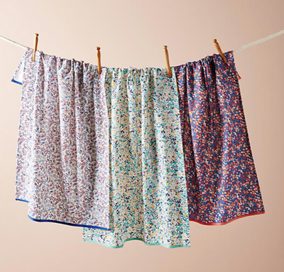 Liberty Floral Tea Towels for Furoshiki gift ideas
